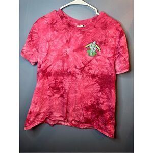 Empyre Sloane Road To Nowhere Burgundy Boxy Fit Tie Dye T-Shirt Size Large